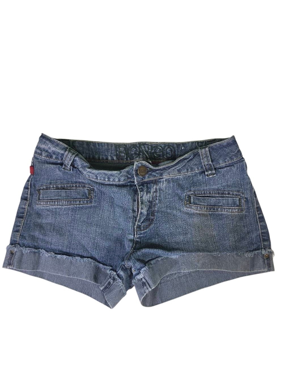 Vintage Bongo Blue Denim Roll‑Cuff Shorts Size 11